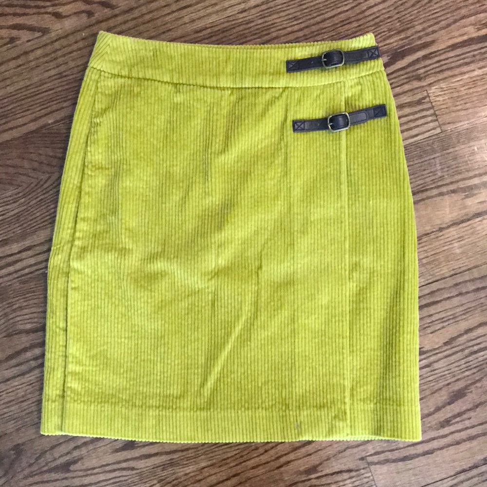 Boden 2 corduroy skirt cord gold mustard mini wrap